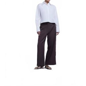 NEW DĀL THE LABEL cropped button down shirt in white